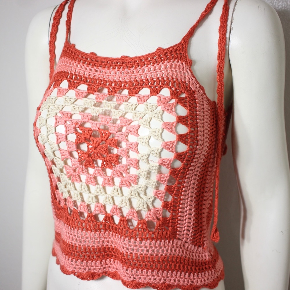 Stolen Hearts Sheer Crochet Top
